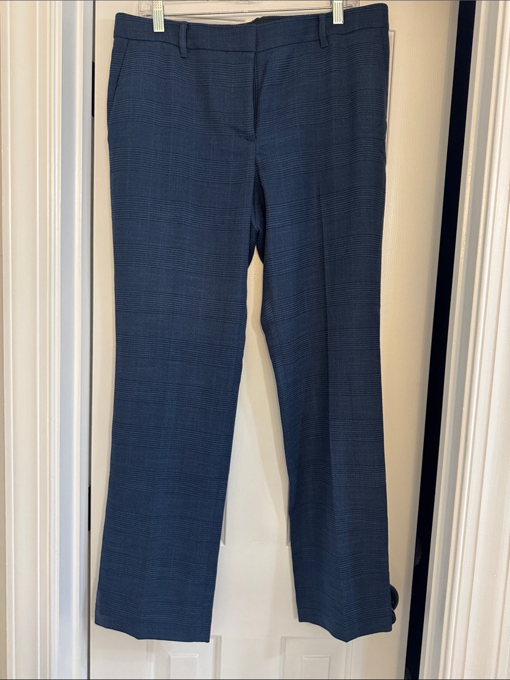NWOT Ann Taylor Navy Subtle Plaid Boot-Cut Dress Pants